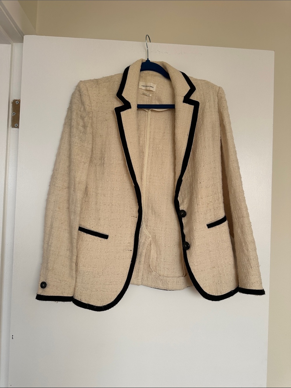 Isabel Marant Cream Blazer with Black Trim